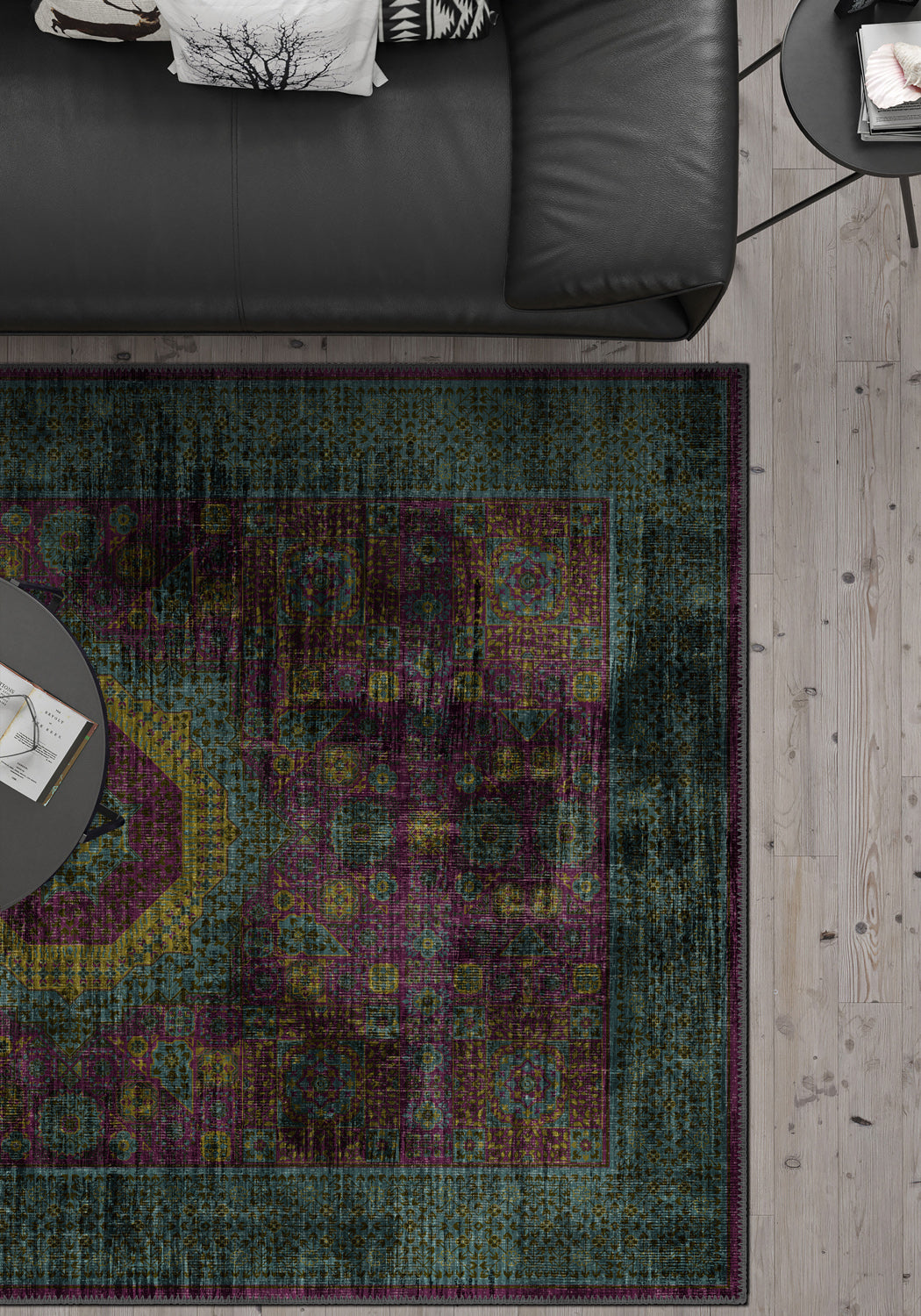 Persian vintage rug for living room.