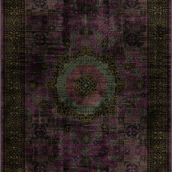 Dark purple vintage Persian rug.
