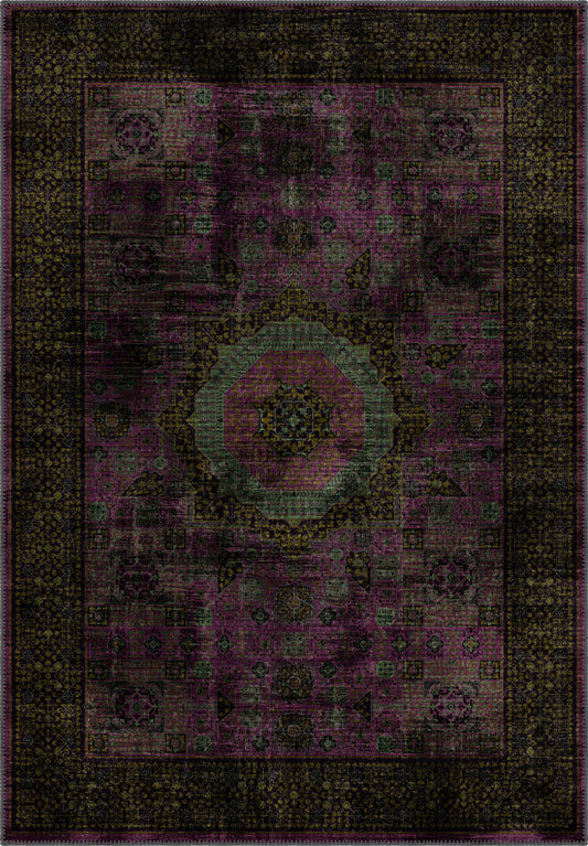 Dark purple vintage Persian rug.