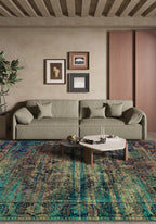 Aeron Teal Industrial Rug