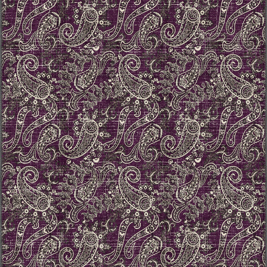 Purple paisley rug for living room.
