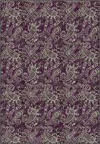 Purple paisley rug for living room.