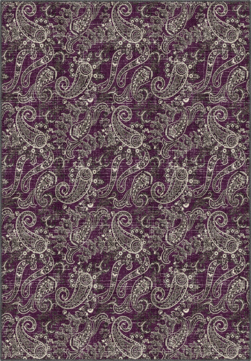 Purple paisley rug for living room.