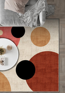 Geometric colorful rug for living room.