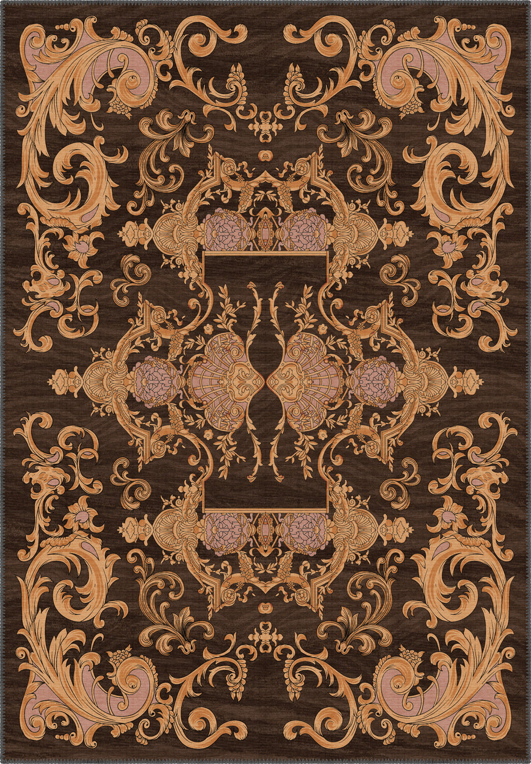 Brown baroque rug