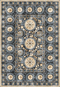 Blue ethnic rug for living room.