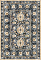 Blue ethnic rug for living room.