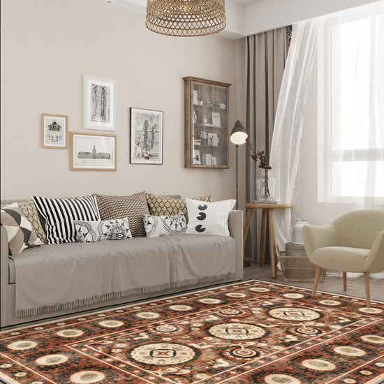 Brown noho rug for living room.