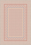 Geometric pink rug for nursery.