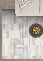 Ivory scandinavian rug for living room.