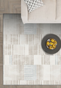 Ivory scandinavian rug for living room.