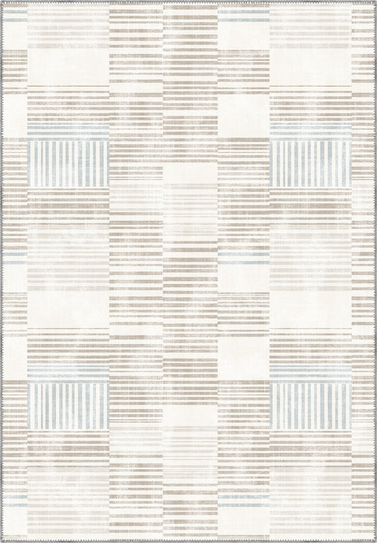Mery Striped White Rug