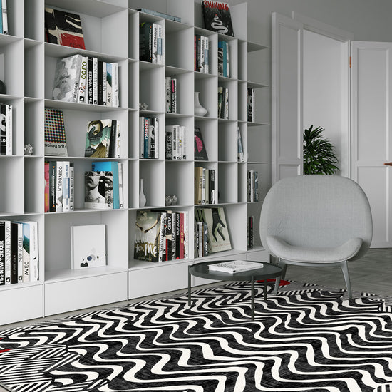 Black and white zebra rug for living room.