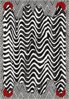 Black and white zebra rug for modern spaces.