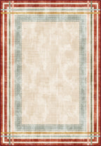 Colorful cream rug for living room.