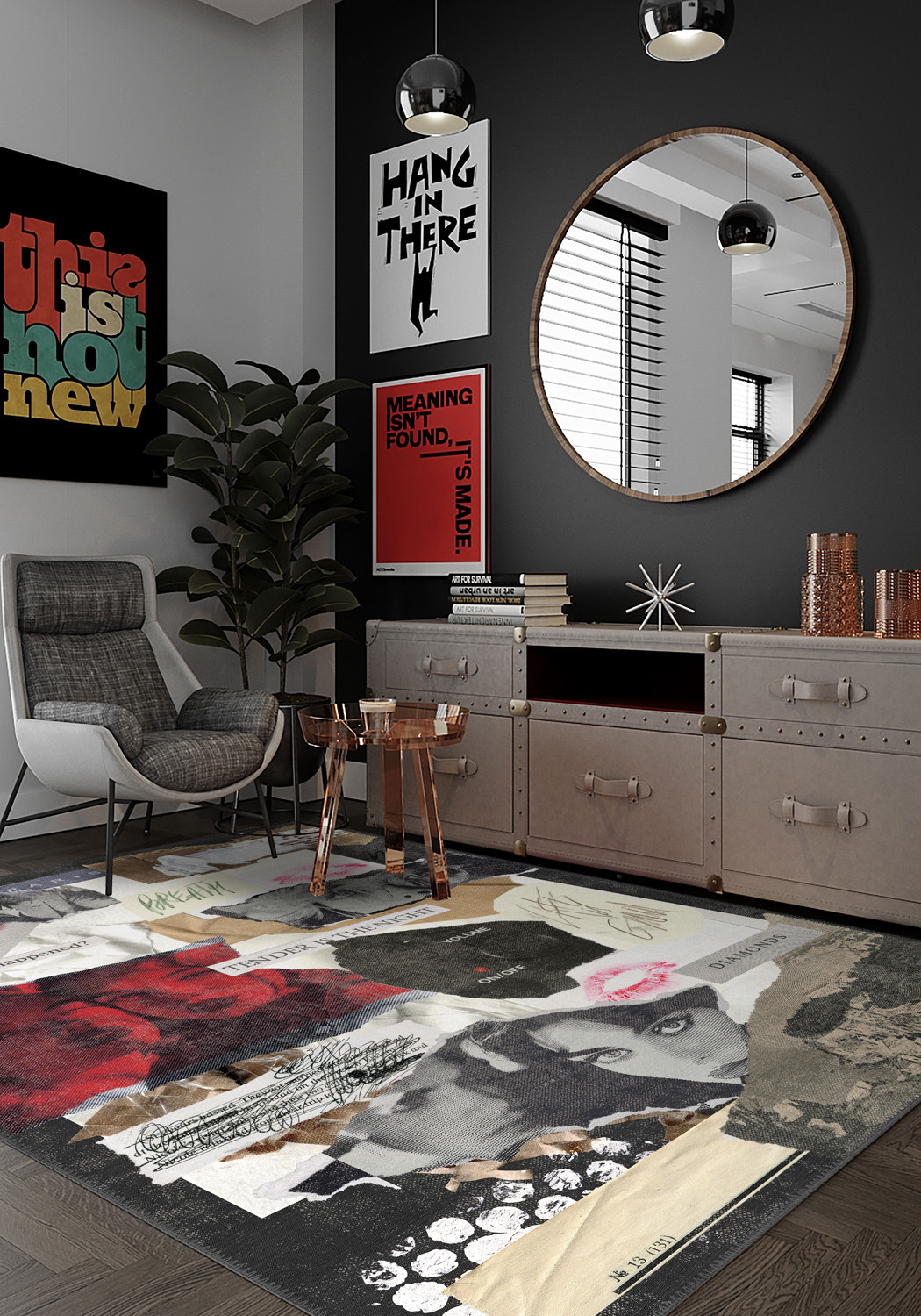 Sabine Contemporary Pop Art Rug