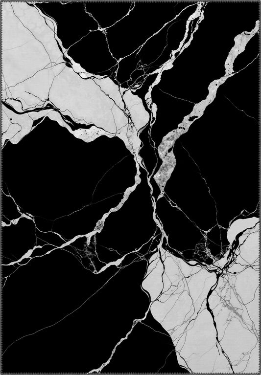 Zyphra Black Marble Rug