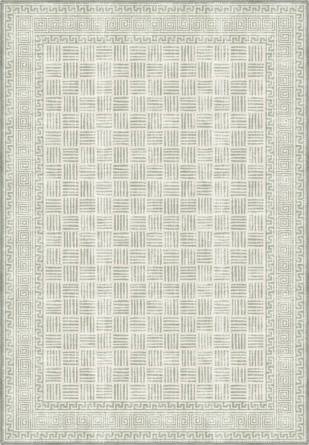 Soft green rug for living room.