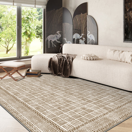 Sand Geometric Rug Vincent Geometric Sand Rug | Rugette Cream Rug