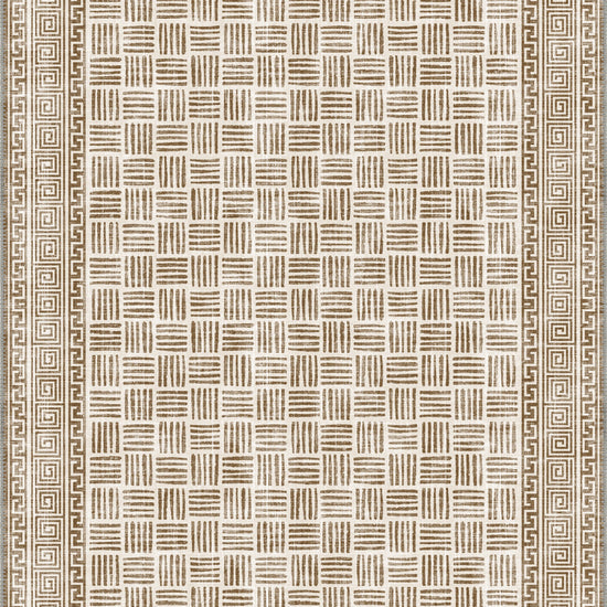 Geometric rug in sand, beige and brown tones