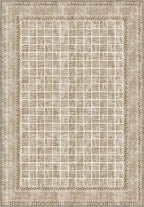 Geometric rug in sand, beige and brown tones
