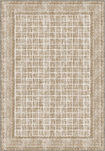 Geometric rug in sand, beige and brown tones