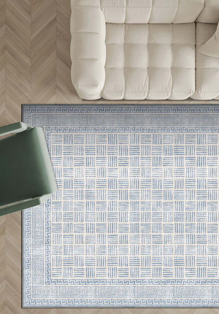 Vincent Geometric Blue Rug
