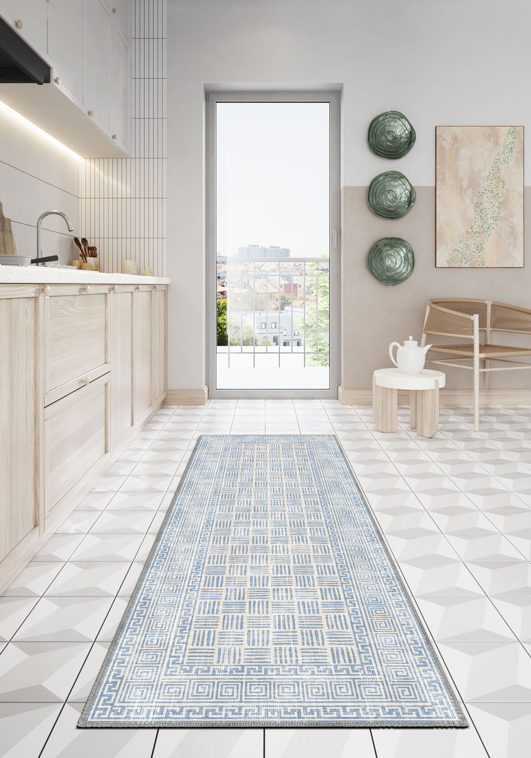 Vincent Geometric Blue Rug