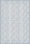 Geometric light blue rug for living room.