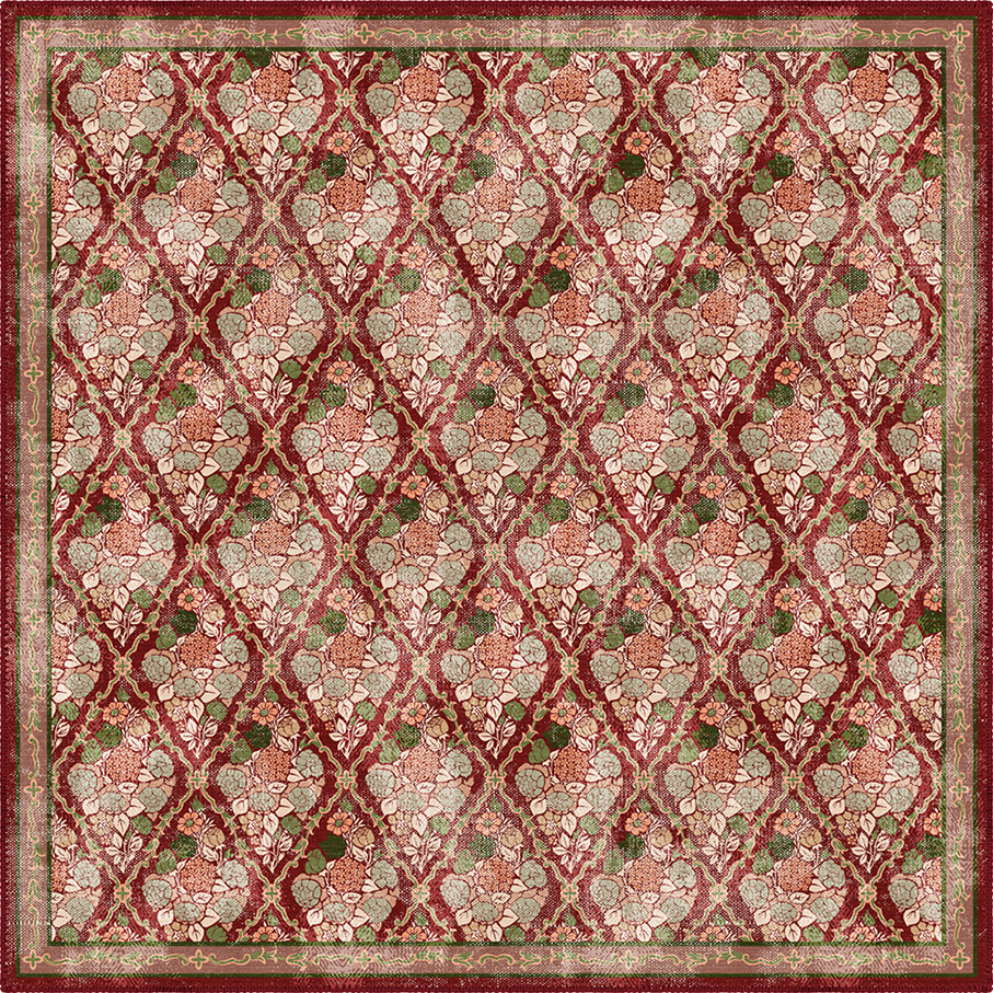 Willow Floral Burgundy Rug