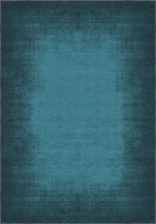 Teal area rug for living room.